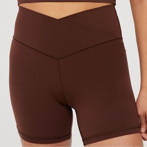 aerie High-Rise V-Waist Brown Bike Shorts